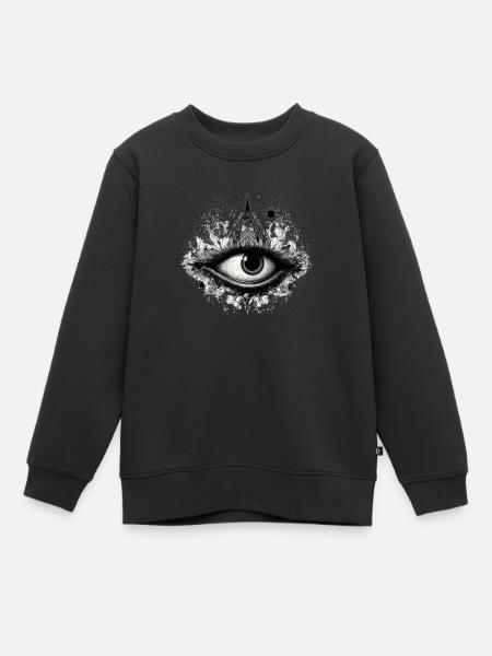 Image noire de l’œil mystique des Mayas - Sweat Premium enfant bio - noir