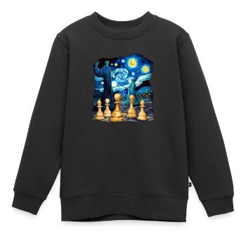 Echecs au clair de lune - Sweat Premium enfant bio - noir - Devant - AI Model Kid Female (0cm)