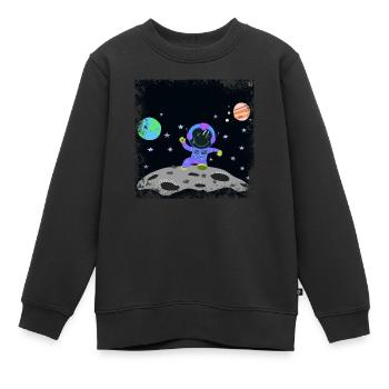 Violett-blauer Grunge-Astronaut - Kinder Premium Organic Sweatshirt - Schwarz - Vorne - AI Model Kid Female (0cm)