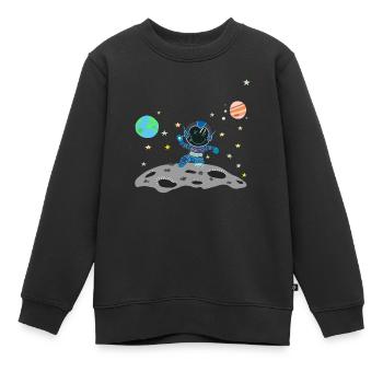 Astronaut grau blau - Kinder Premium Organic Sweatshirt - Schwarz - Vorne - AI Model Kid Female (0cm)