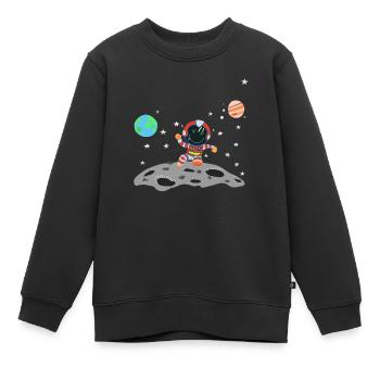 astronaute rouge blanc - Sweat Premium enfant bio - noir - Devant - AI Model Kid Female (0cm)