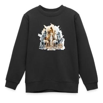 Die Venus des Schachs - Kinder Premium Organic Sweatshirt - Schwarz - Vorne - AI Model Kid Female (0cm)