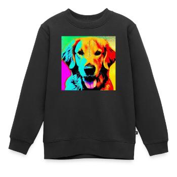 Golden retriever - Sweat Premium enfant bio - noir - Devant - AI Model Kid Female (0cm)