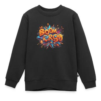 boom - Kinder Premium Organic Sweatshirt - Schwarz - Vorne - AI Model Kid Female (0cm)