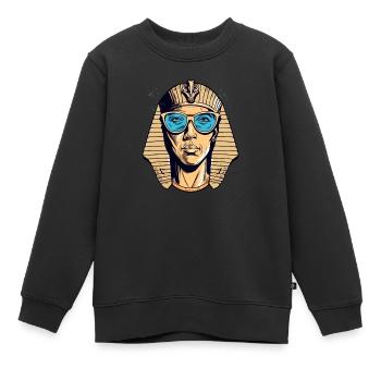 Zadi, der Pharao mit der Brille - Kinder Premium Organic Sweatshirt - Schwarz - Vorne - AI Model Kid Female (0cm)