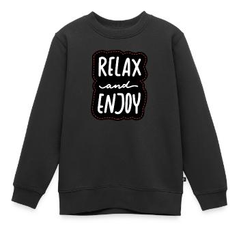 Relax and Enjoy - Kinder Premium Organic Sweatshirt - Schwarz - Vorne - AI Model Kid Female (0cm)