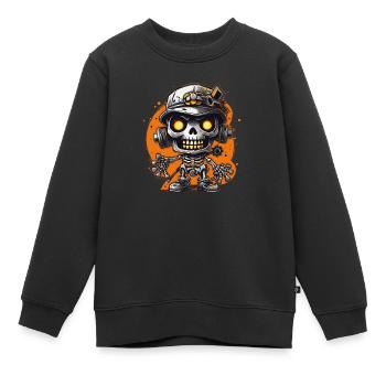 Cooles Chibi-Skelett - Kinder Premium Organic Sweatshirt - Schwarz - Vorne - AI Model Kid Female (0cm)