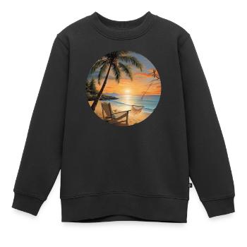 Vacances côtières: escapade à la mer - Sweat Premium enfant bio - noir - Devant - AI Model Kid Female (0cm)