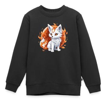 Kawaii Kitsune - Kinder Premium Organic Sweatshirt - Schwarz - Vorne - AI Model Kid Female (0cm)