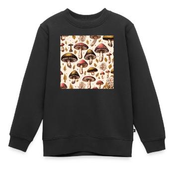 Pilze - Kinder Premium Organic Sweatshirt - Schwarz - Vorne - AI Model Kid Female (0cm)