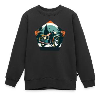 Vélo Vintage Vibes - Sweat Premium enfant bio - noir - Devant - AI Model Kid Female (0cm)