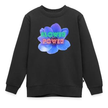 Flower Power - Kinder Premium Organic Sweatshirt - Schwarz - Vorne - AI Model Kid Female (0cm)