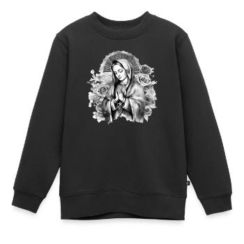 Heilige Maria Maria Madonna Mariana Jungfrau Maria Heilig - Kinder Premium Organic Sweatshirt - Schwarz - Vorne - AI Model Kid Female (0cm)