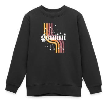 Zwillinge Retro-Horoskop - Kinder Premium Organic Sweatshirt - Schwarz - Vorne - AI Model Kid Female (0cm)