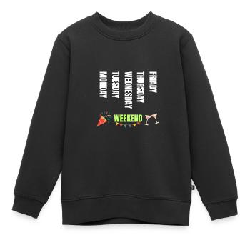 Semaine - Sweat Premium enfant bio - noir - Devant - AI Model Kid Female (0cm)