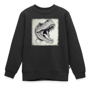 christmas green sayings t-rex old - Kinder Premium Organic Sweatshirt - Schwarz - Vorne - AI Model Kid Female (0cm)