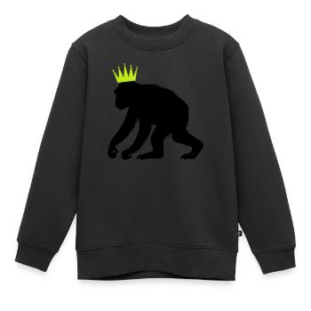 Affenkönig - Kinder Premium Organic Sweatshirt - Schwarz - Vorne - AI Model Kid Female (0cm)