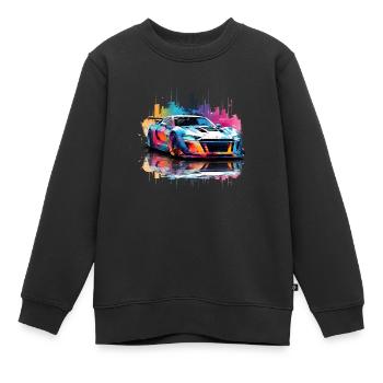 Lebendige Geschwindigkeit - Abstrakter Sportwagen - Kinder Premium Organic Sweatshirt - Schwarz - Vorne - AI Model Kid Female (0cm)
