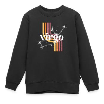 Jungfrau Retro-Horoskop - Kinder Premium Organic Sweatshirt - Schwarz - Vorne - AI Model Kid Female (0cm)