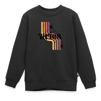 Widder Retro-Horoskop - Kinder Premium Organic Sweatshirt - Schwarz - Vorne - AI Model Kid Female (0cm)