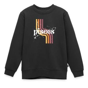 Fische Retro-Horoskop - Kinder Premium Organic Sweatshirt - Schwarz - Vorne - AI Model Kid Female (0cm)