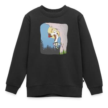 Escalade canine - Sweat Premium enfant bio - noir - Devant - AI Model Kid Female (0cm)