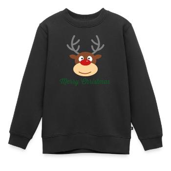 Merry Christmas - Kinder Premium Organic Sweatshirt - Schwarz - Vorne - AI Model Kid Female (0cm)