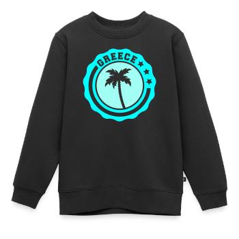 Grèce - Sweat Premium enfant bio - noir - Devant - AI Model Kid Female (0cm)