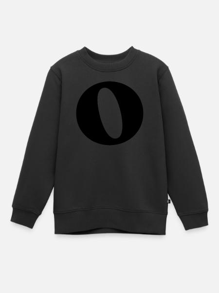 Lettre o - Sweat Premium enfant bio - noir