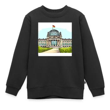 Berlin Bundestag - Sweat Premium enfant bio - noir - Devant - AI Model Kid Female (0cm)