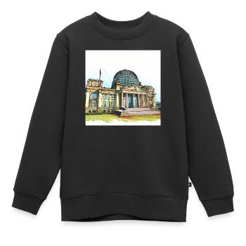 Berliner Bundestag - Kinder Premium Organic Sweatshirt - Schwarz - Vorne - AI Model Kid Female (0cm)