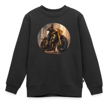 Sci Fi Biker - Kids Premium Organic Sweatshirt - black - Front - AI Model Kid Female (0cm)
