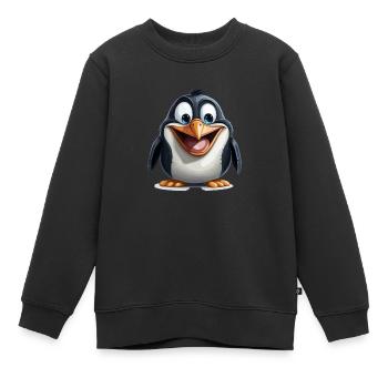 Le pingouin de dessin animé - Sweat Premium enfant bio - noir - Devant - AI Model Kid Female (0cm)