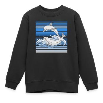 Delphine - Kinder Premium Organic Sweatshirt - Schwarz - Vorne - AI Model Kid Female (0cm)