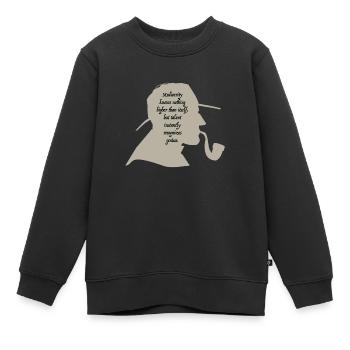 Talent erkennt sofort das geniale Sherlock-Zitat. - Kinder Premium Organic Sweatshirt - Schwarz - Vorne - AI Model Kid Female (0cm)