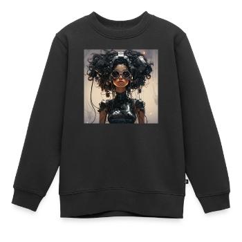 Cyber Punk - Sweat Premium enfant bio - noir - Devant - AI Model Kid Female (0cm)