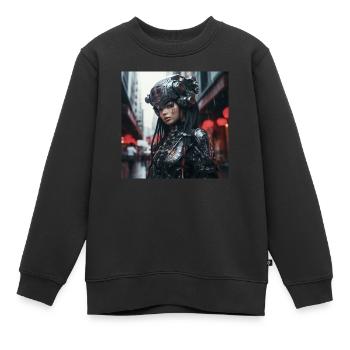 Japan Cyber Punk - Sweat Premium enfant bio - noir - Devant - AI Model Kid Female (0cm)
