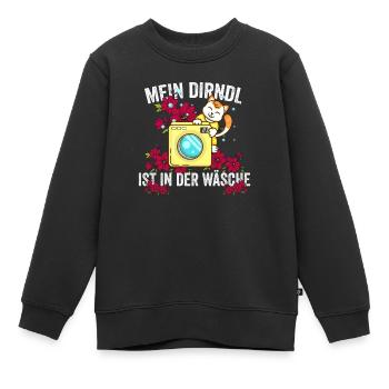 Mein Dirndl ist in der Wäsche Trachten Shirt Damen - Kinder Premium Organic Sweatshirt - Schwarz - Vorne - AI Model Kid Female (0cm)