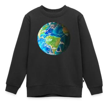 Welt in deinen Händen - Entdecke den Globus - Kinder Premium Organic Sweatshirt - Schwarz - Vorne - AI Model Kid Female (0cm)
