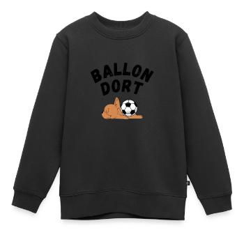 Ballon Dort-humour - Sweat Premium enfant bio - noir - Devant - AI Model Kid Female (0cm)