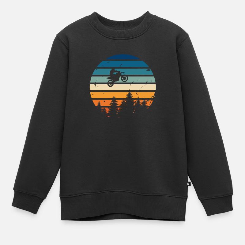 Moto rétro - Sweat Premium enfant bio - noir