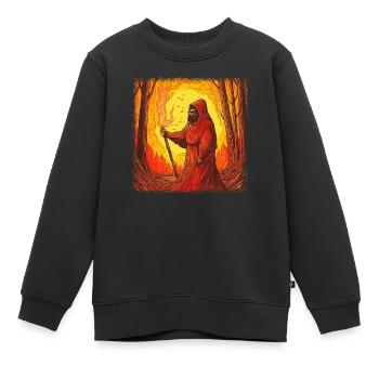 gift exhausted quote creepy sayings team sloth - Kinder Premium Organic Sweatshirt - Schwarz - Vorne - AI Model Kid Female (0cm)