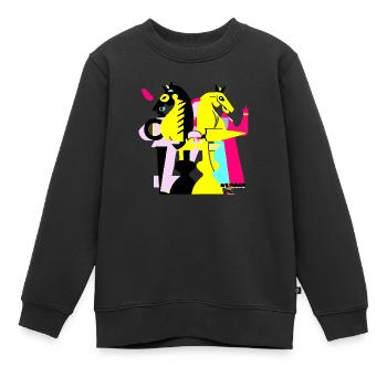 Riders - Kids Premium Organic Sweatshirt - black - Front - AI Model Kid Female (0cm)