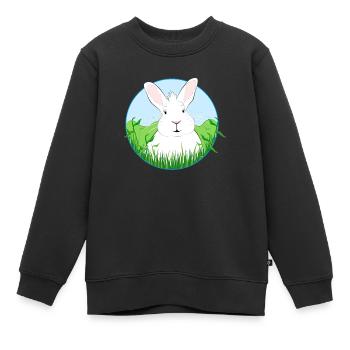White Rabbit - Kids Premium Organic Sweatshirt - black - Front - AI Model Kid Female (0cm)