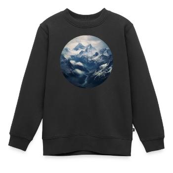 Les merveilles naturelles des Alpes - Sweat Premium enfant bio - noir - Devant - AI Model Kid Female (0cm)