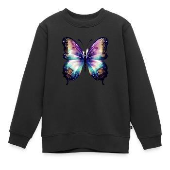 Schmetterling Falter Tier Insekt - Kinder Premium Organic Sweatshirt - Schwarz - Vorne - AI Model Kid Female (0cm)
