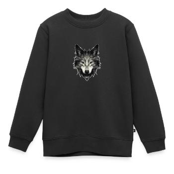 Loup Méchant Loup - Sweat Premium enfant bio - noir - Devant - AI Model Kid Female (0cm)