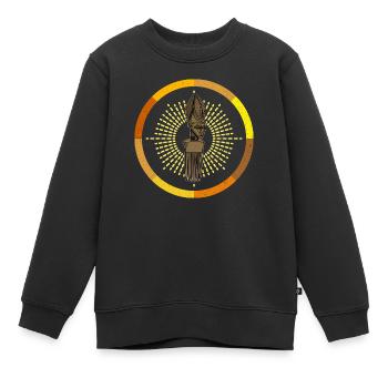 Afro Frisur Kammhaar Kultur Afrikanische Geschicht - Kinder Premium Organic Sweatshirt - Schwarz - Vorne - AI Model Kid Female (0cm)
