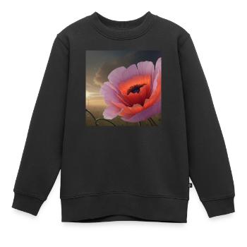 Coquelicot dans la lumière du soir - Sweat Premium enfant bio - noir - Devant - AI Model Kid Female (0cm)