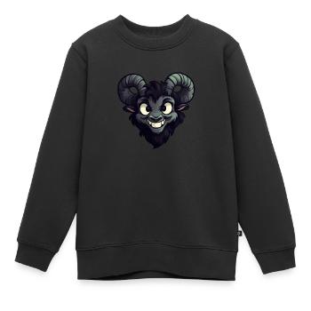 Chèvre chèvre chèvre effrayante - Sweat Premium enfant bio - noir - Devant - AI Model Kid Female (0cm)